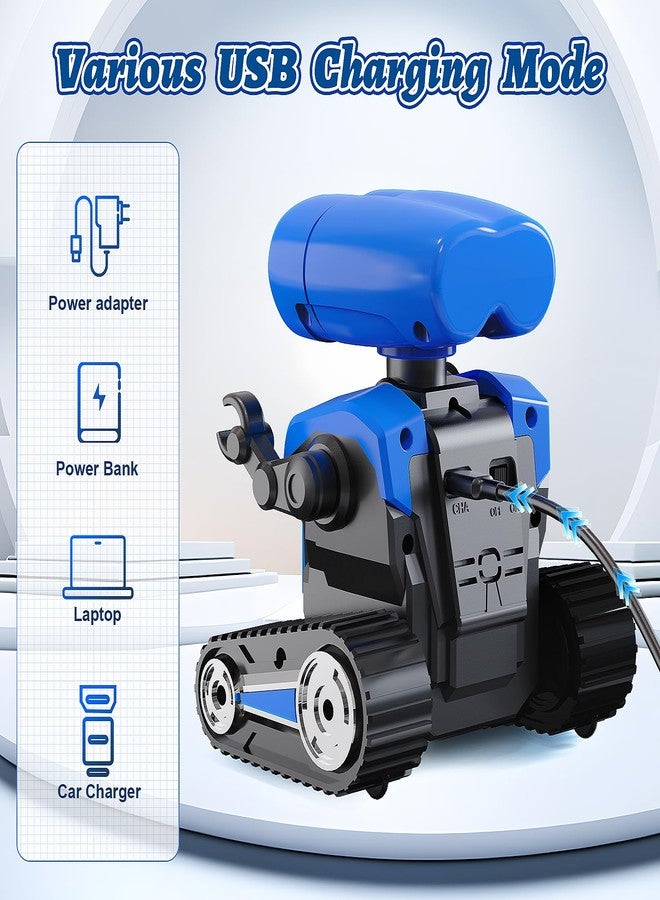 MindPal Robot Toys for Boys Girls with Auto-Demonstration Robots for Kids Remote Control Kids Robot Rechargeable with LED Eyes Smart Robot Age 3 Years and Up - Blue - Image 4